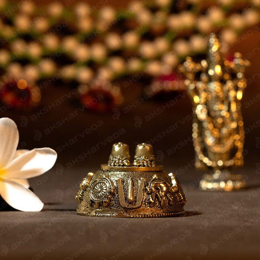 Brass Balaji Charan with Shankh Chakra Tilak Idol | 1.75 Inches