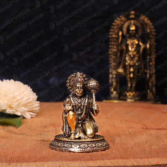 Intricately Crafted Brass Hanuman (Anjaneya) Murti | 2.5 Inches