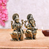 Intricate Brass Laxmi Ganesh Idol Pair | 2.5 Inches