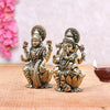 Intricate Brass Laxmi Ganesh Idol Pair | 2.5 Inches