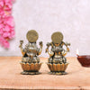 Intricate Brass Laxmi Ganesh Idol Pair | 2.5 Inches