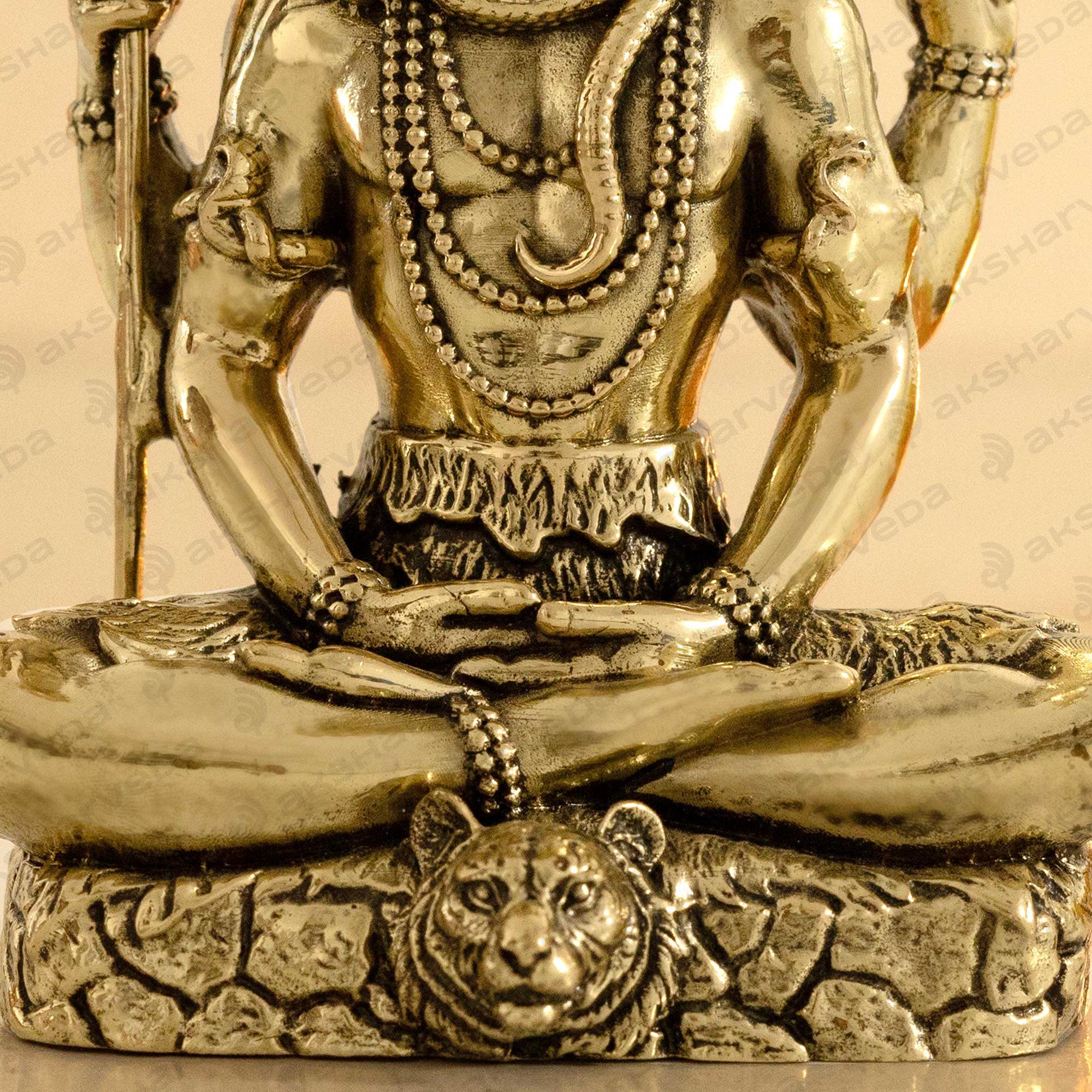 Intricately Crafted Brass Shiv Ji Murti| 4 Inches – Aksharveda